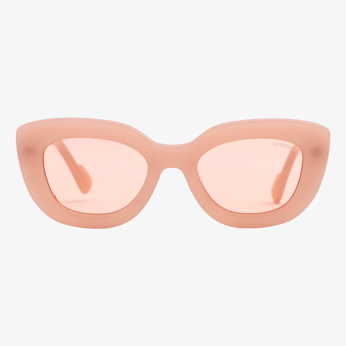 Occhiali da sole BLONDISH, montatura rosa latte, lenti rosa, vista frontale