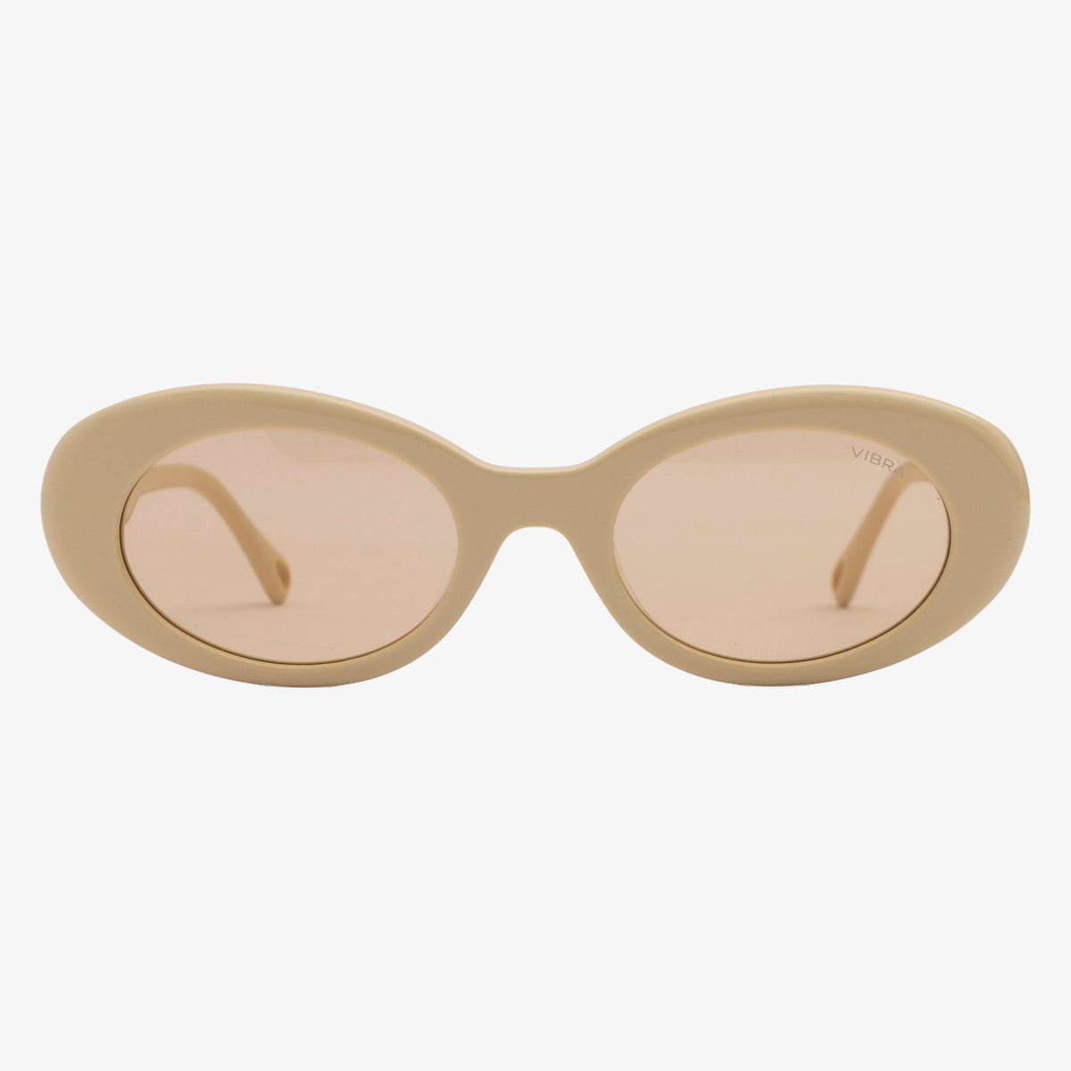 Occhiali da sole KIKI, montatura beige, lenti champagne, vista frontale
