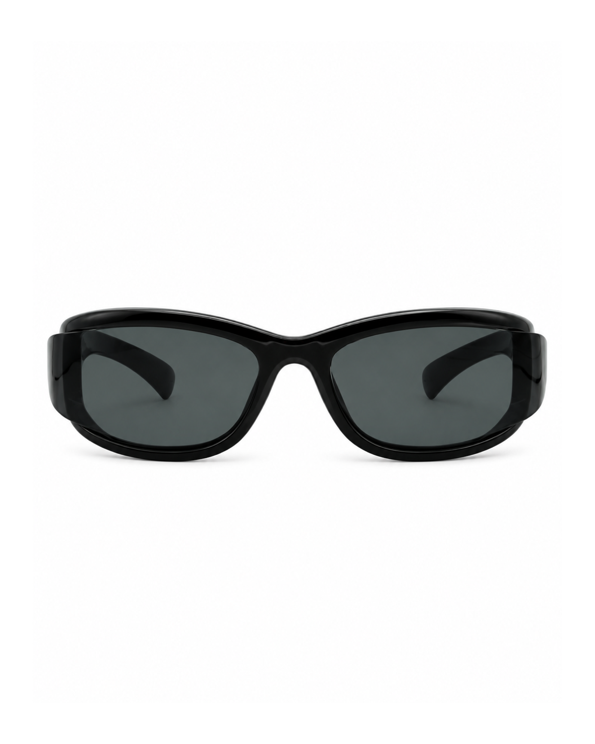 Occhiali da sole LANCASTER — Nero con lenti grigie scure, vista frontale.