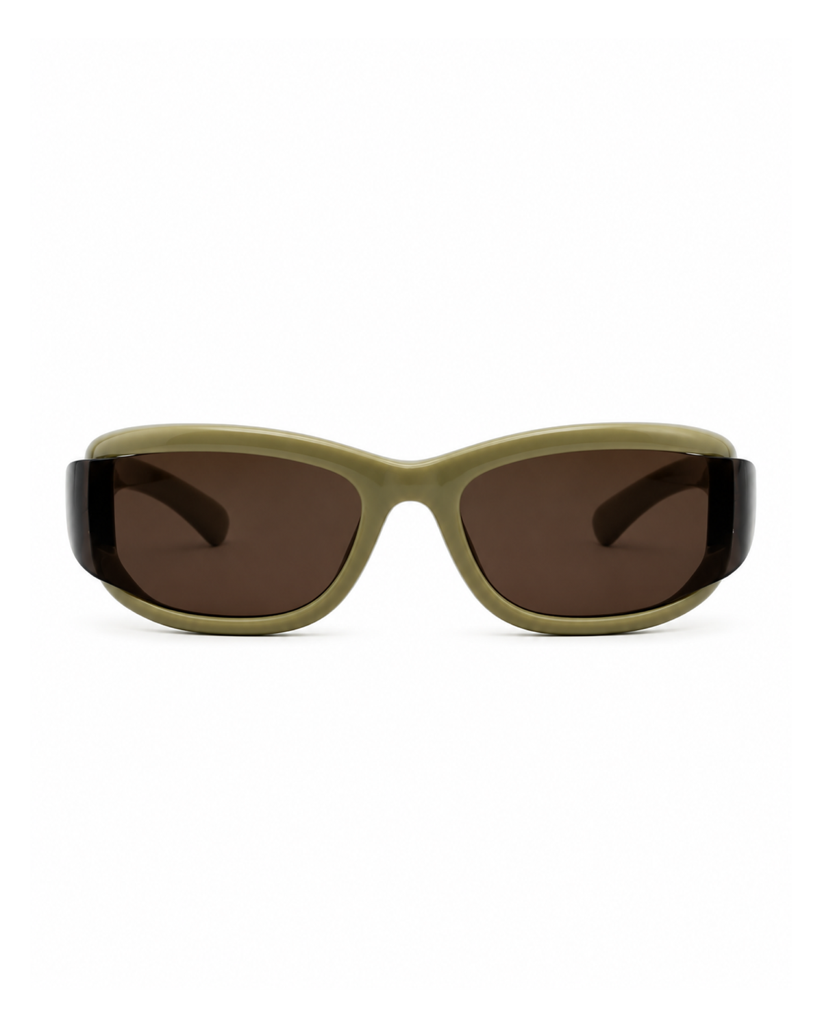 Occhiali da sole LANCASTER — Beige sabbia con lenti marroni, vista frontale.