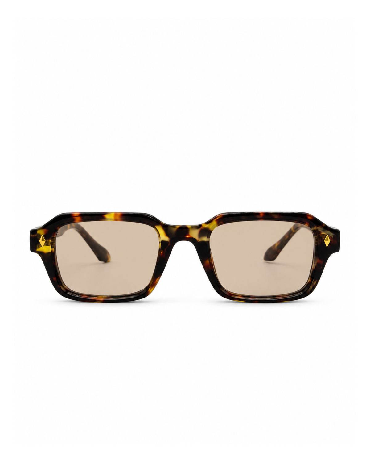 Occhiali da sole LICHFIELD — Leopardato con lenti marroni chiare, vista frontale.