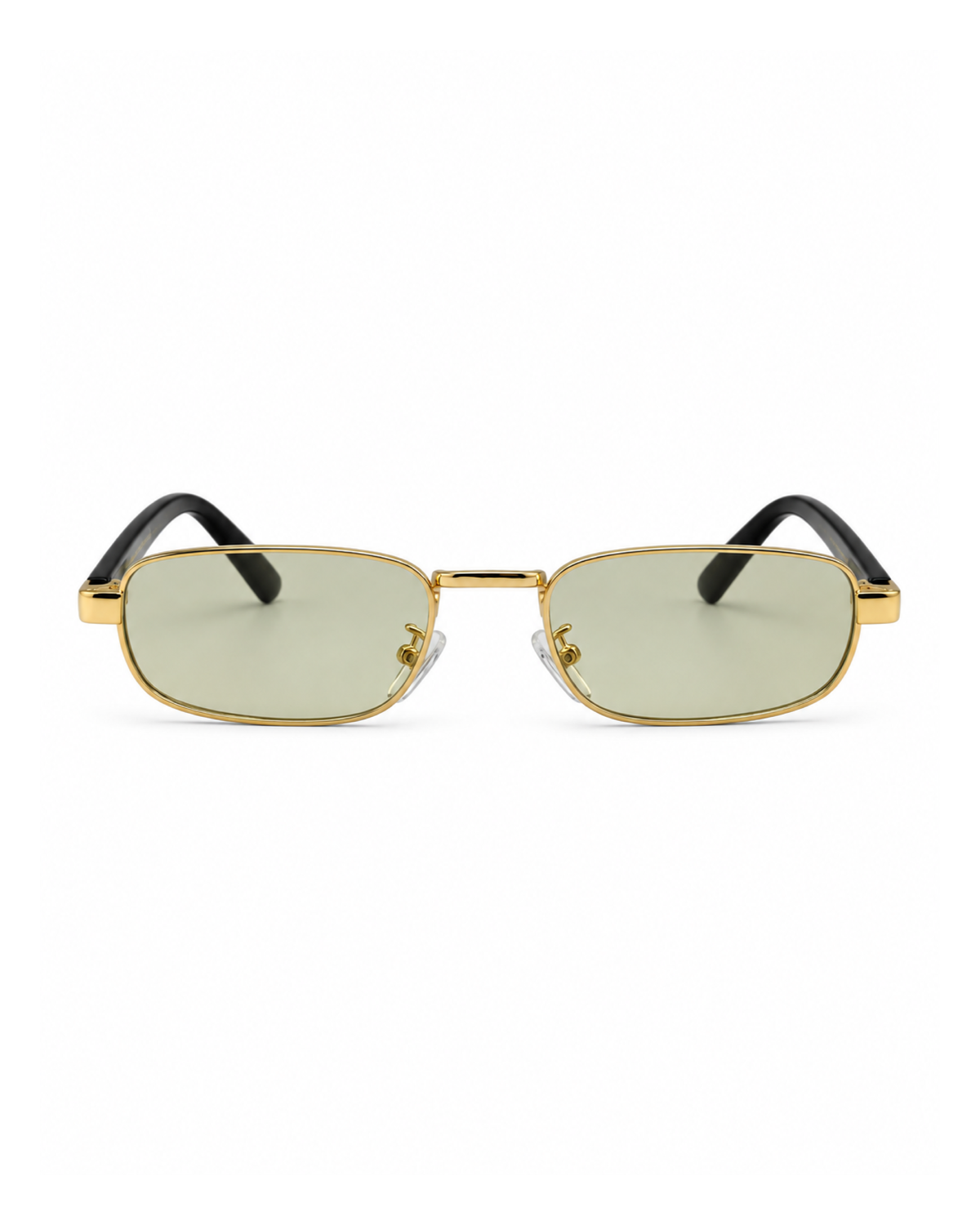 Occhiali da sole TRURO — Oro con lenti verdi chiare, vista frontale.