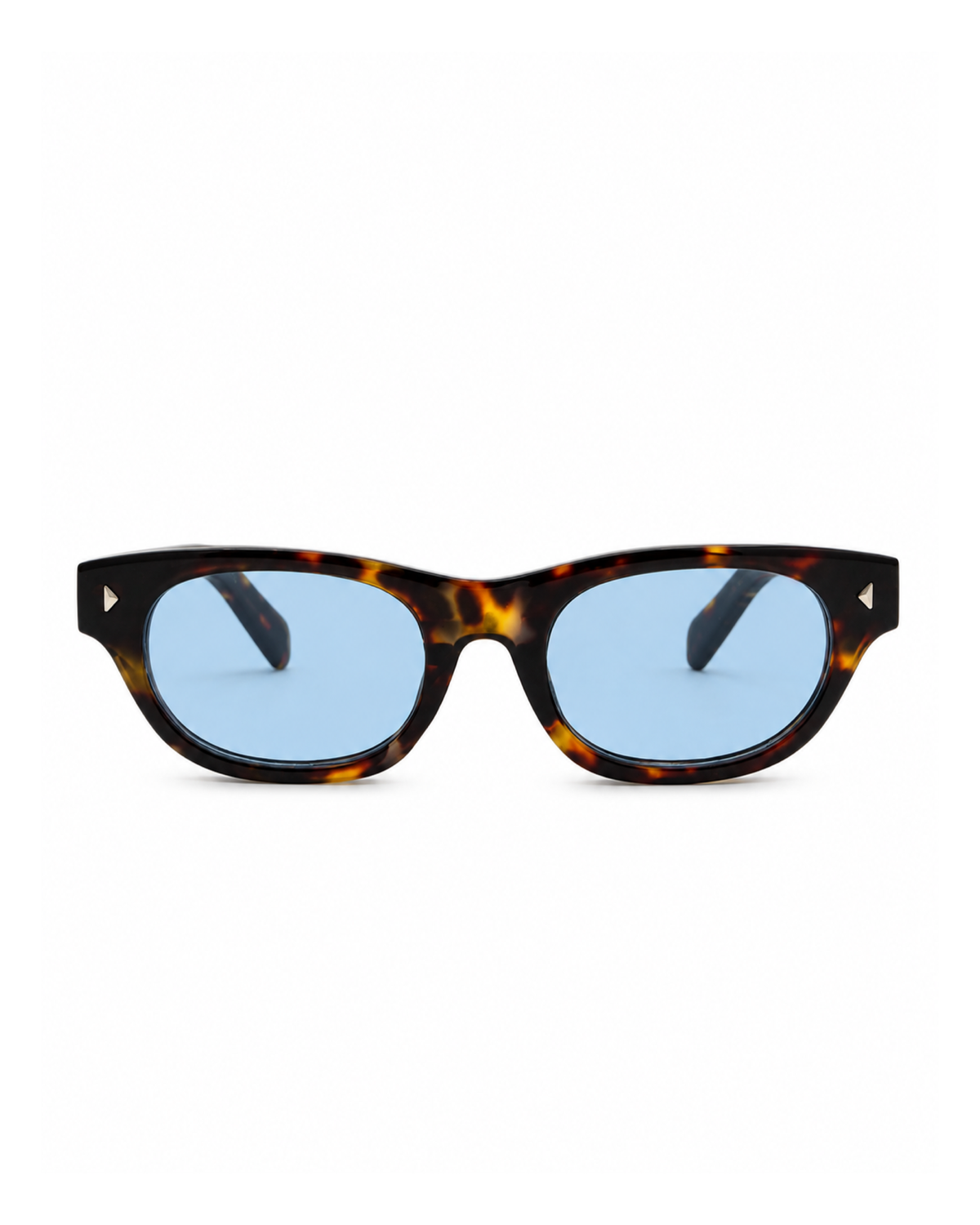 Occhiali da sole WORCESTER — Tartarugato con lenti azzurre, vista frontale.
