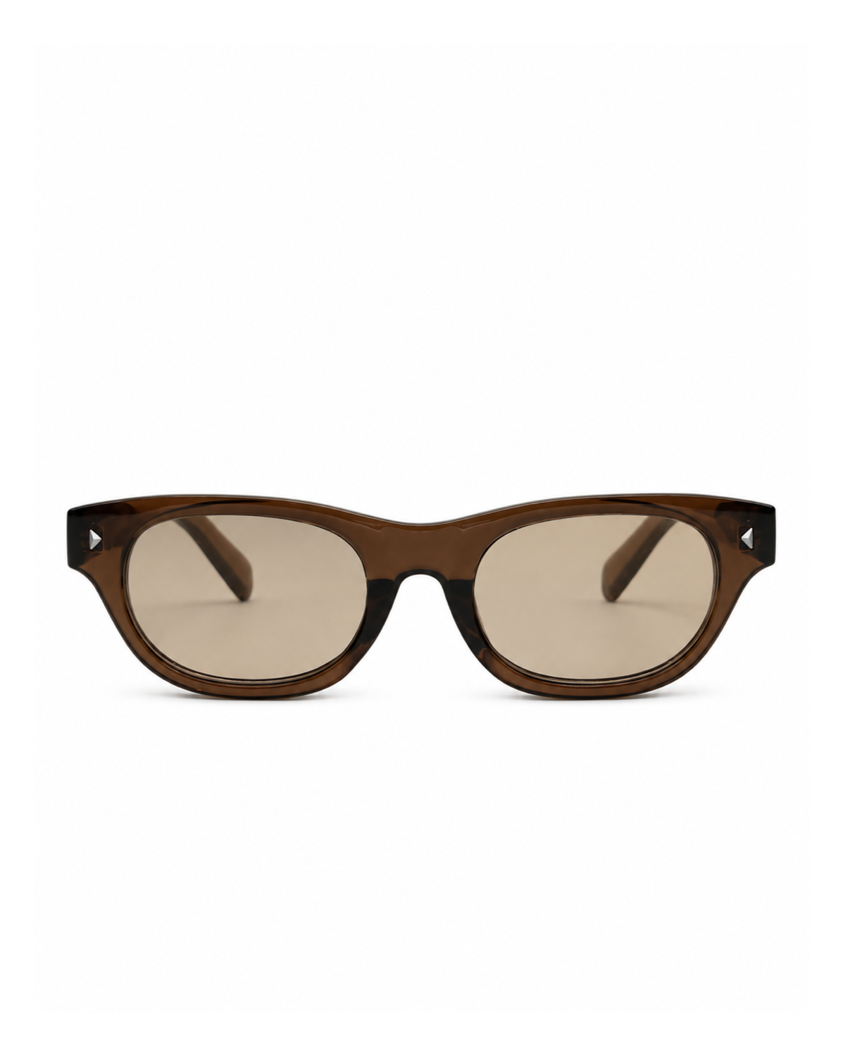 Occhiali da sole WORCESTER — Marrone con lenti marroni, vista frontale.