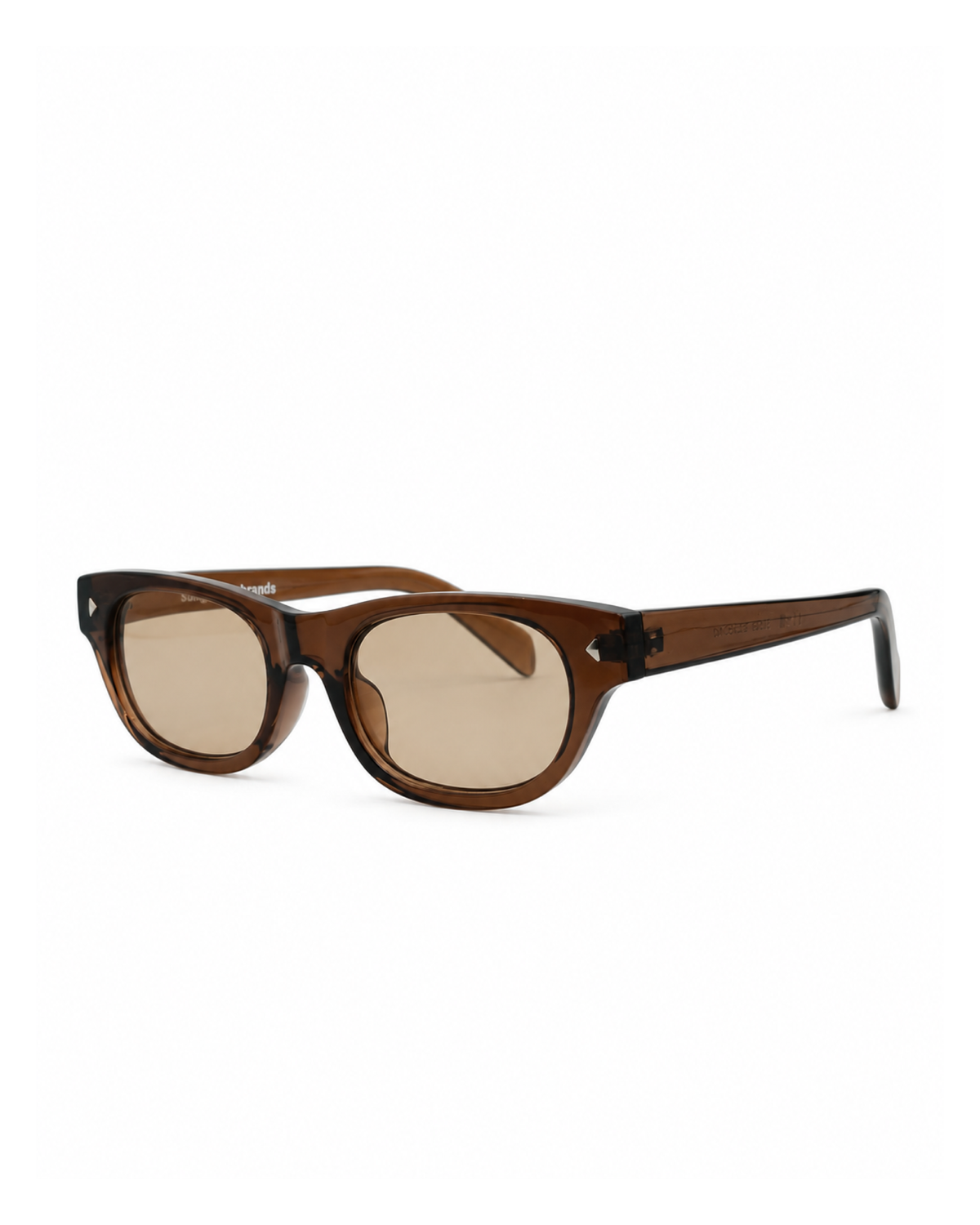 Occhiali da sole WORCESTER — Marrone con lenti marroni, vista a tre quarti.
