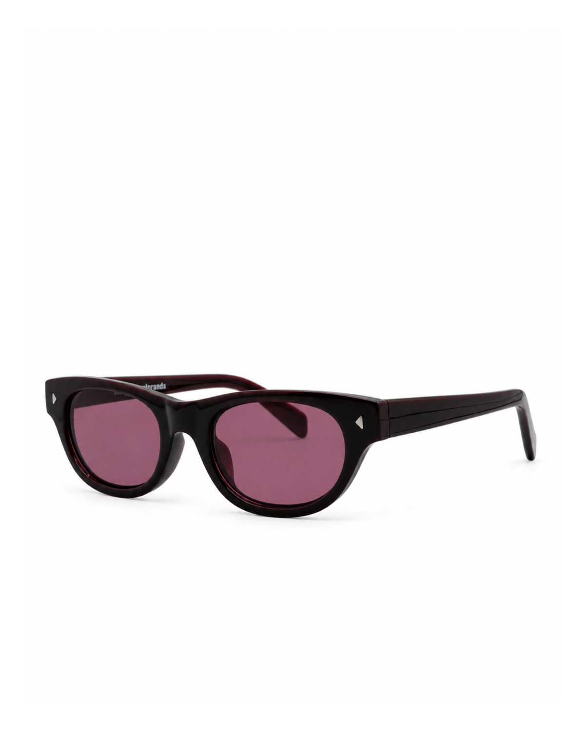 Occhiali da sole WORCESTER — Bordeaux con lenti rosse, vista a tre quarti.