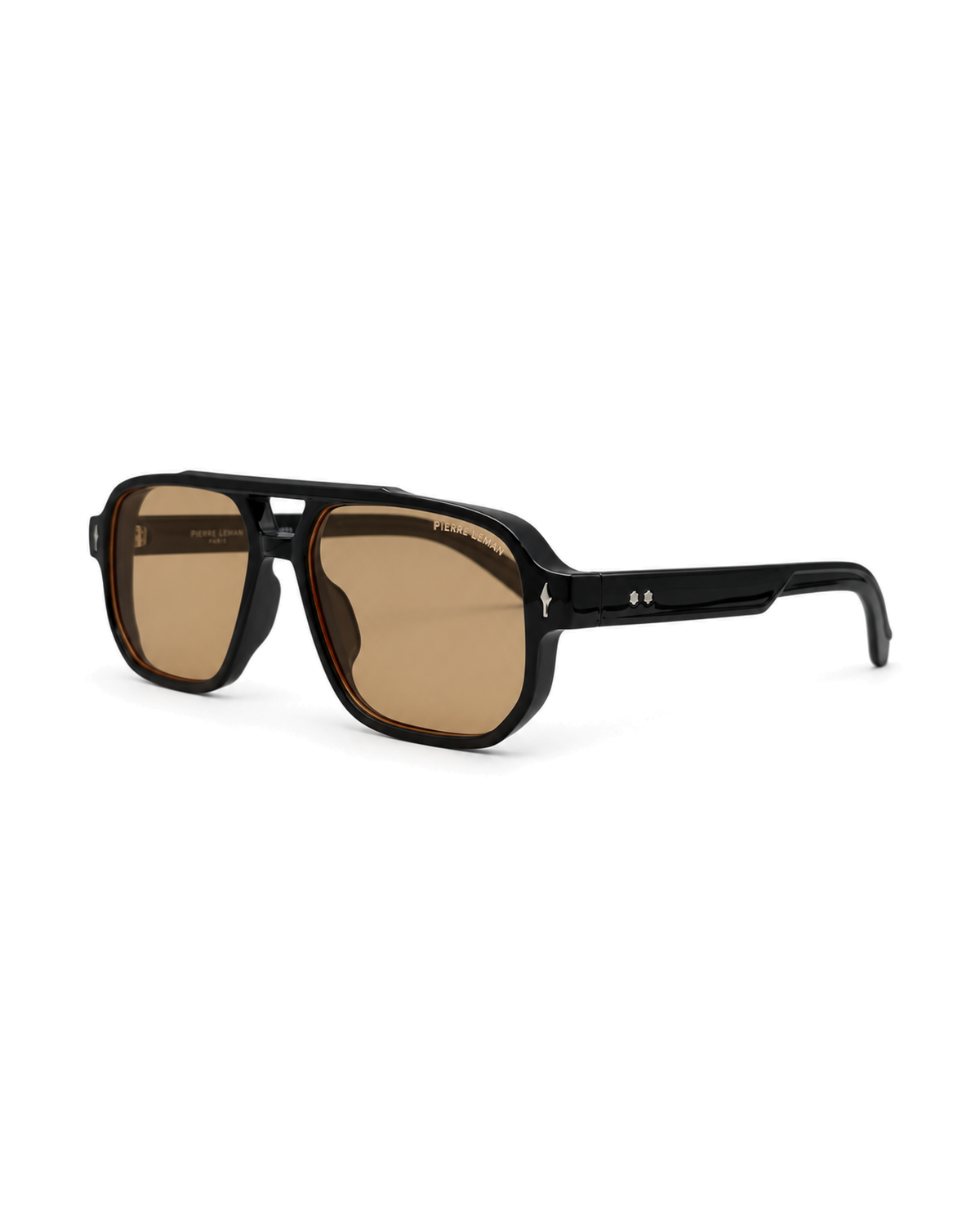 Occhiali da sole ANTIBES PL Nero con Lenti Beige, vista laterale su sfondo bianco
