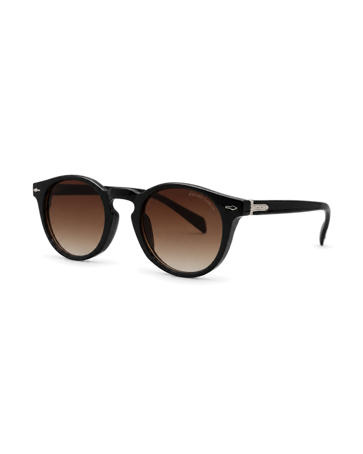 Occhiali da sole AVALON PL Nero con Lenti Marroni, vista laterale su sfondo bianco