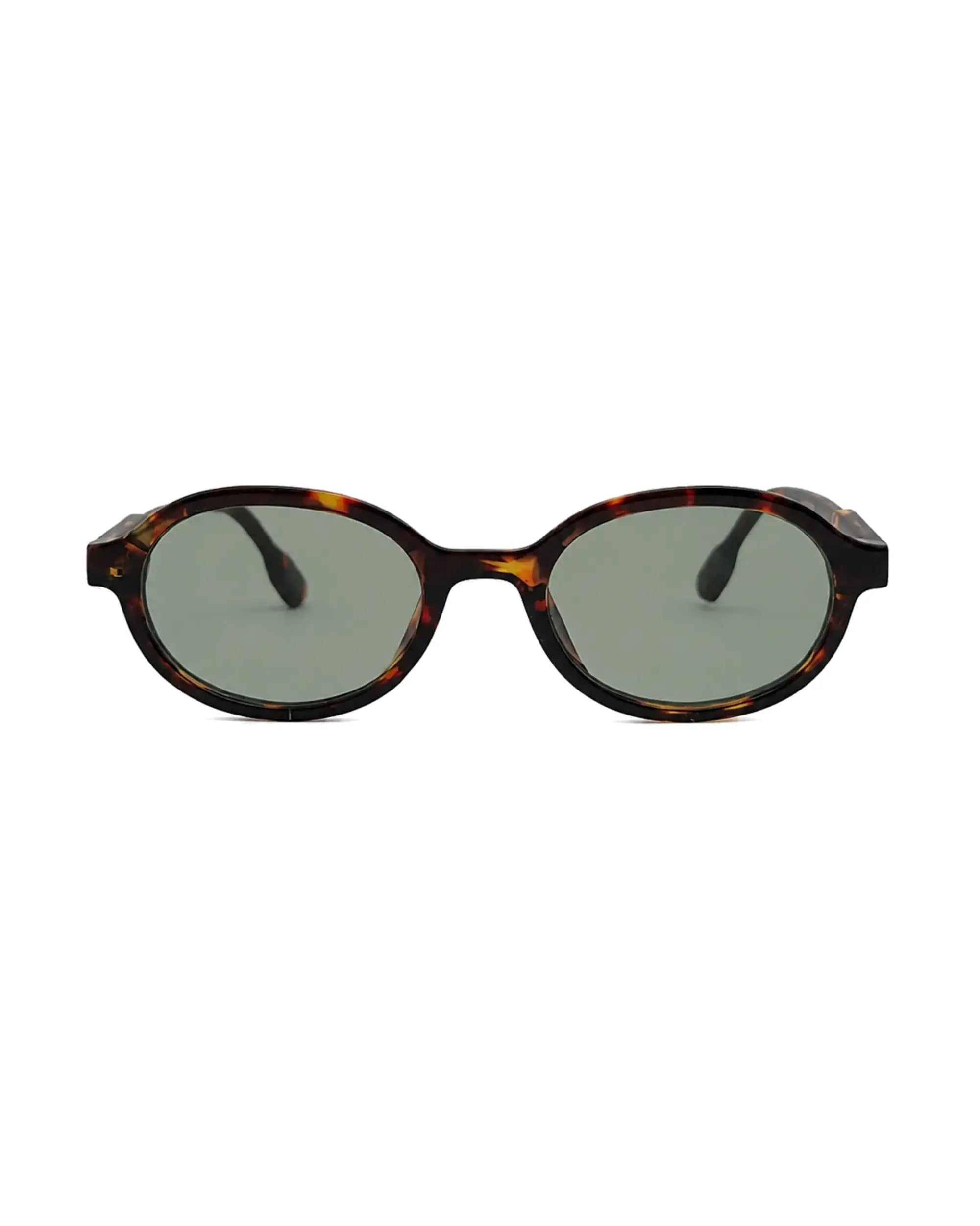 Occhiali da sole SANTORINI tartarugato chiaro con lenti verde-grigio – vista frontale