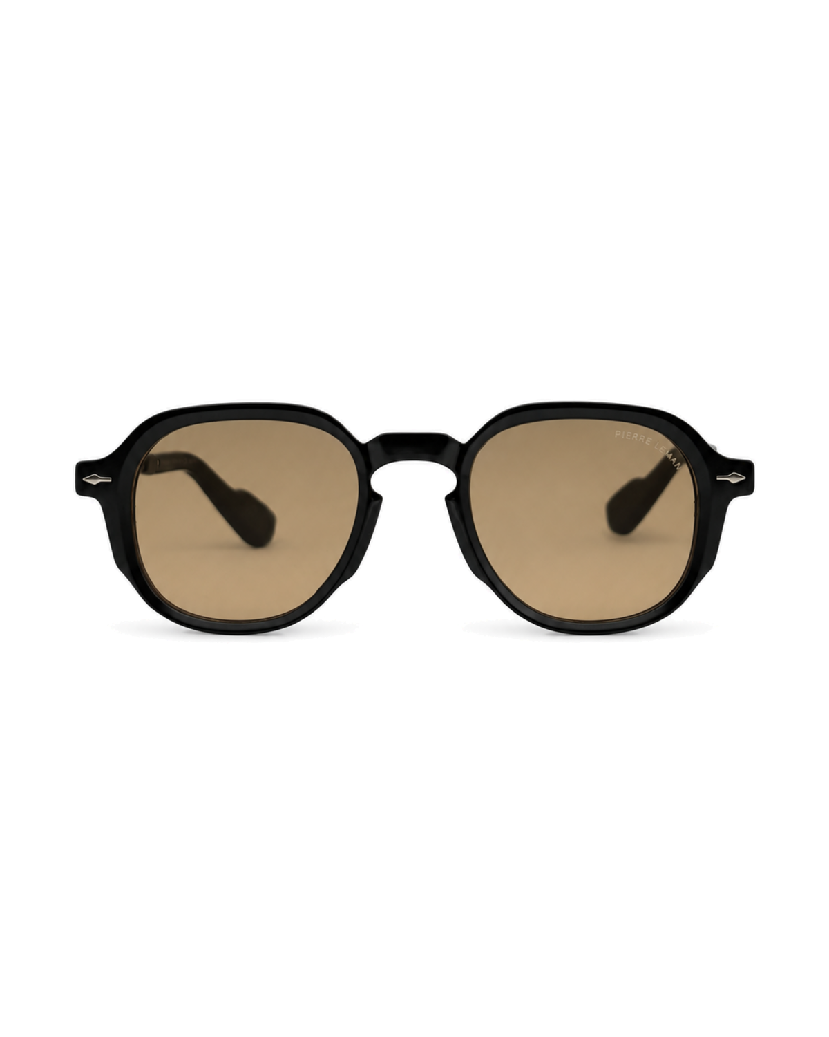 Occhiali da sole VERSAILLES PL, nero con lenti beige, vista frontale.