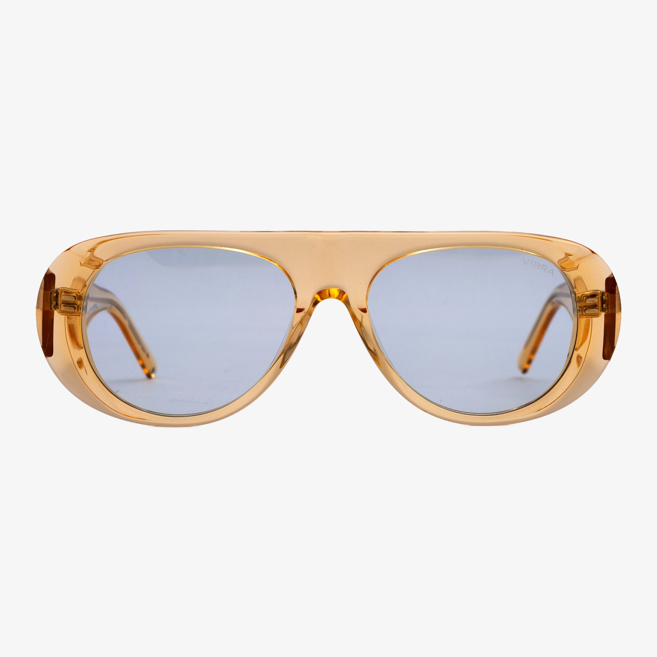 DIPLO champagne trasparente con lenti blu – vista frontale