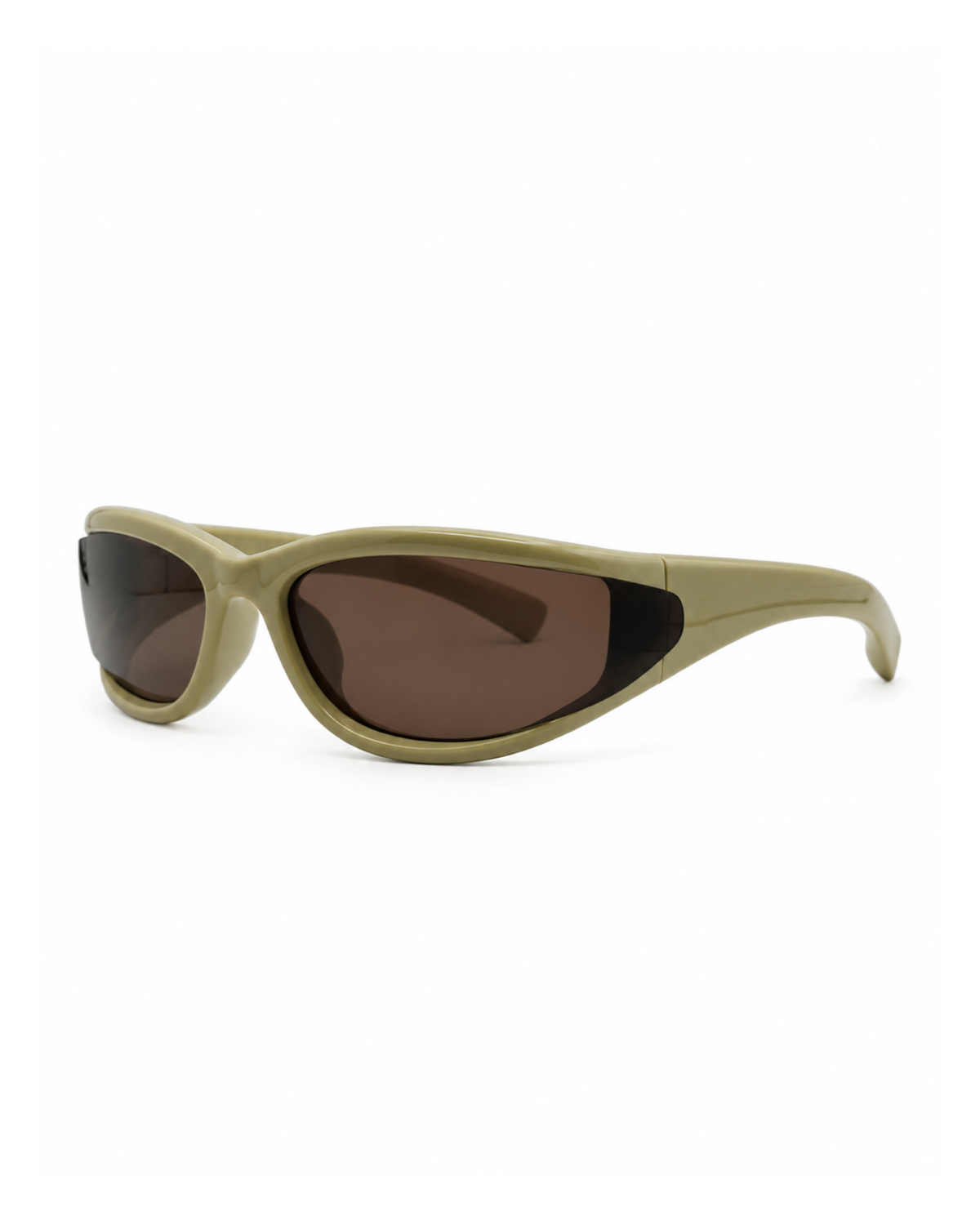 Occhiali da sole LANCASTER — Beige sabbia con lenti marroni, vista a tre quarti.