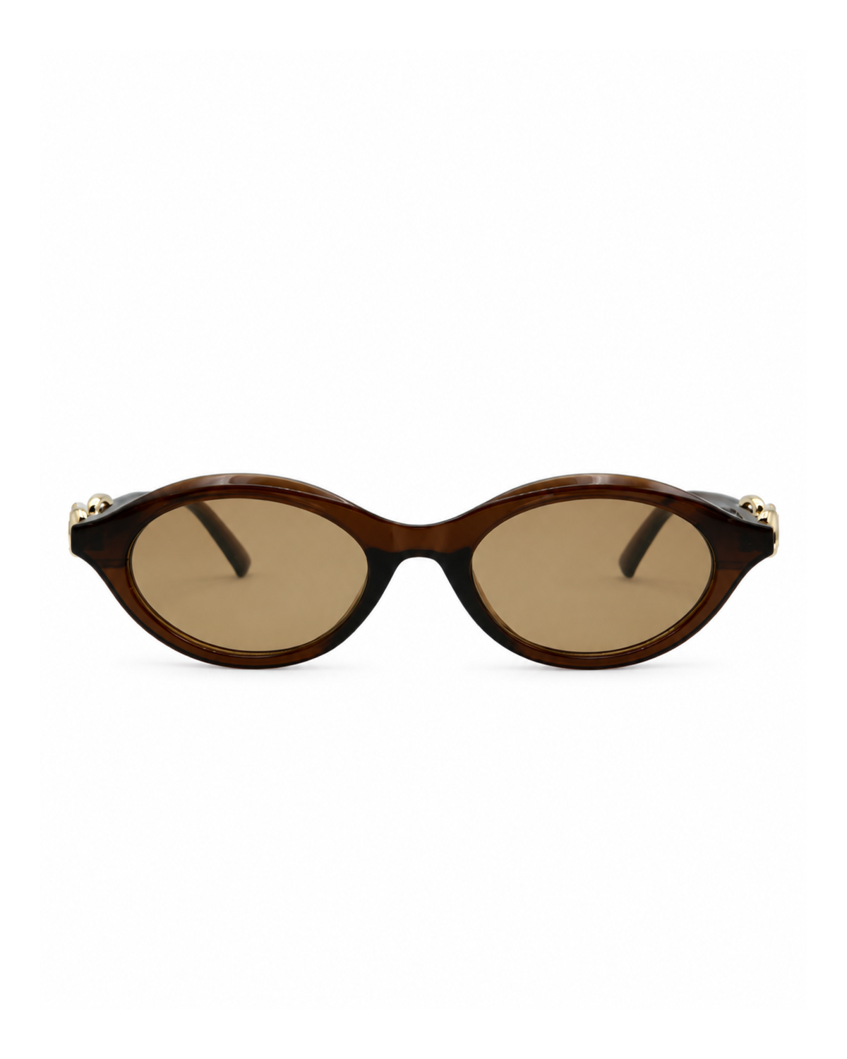 Occhiali da sole SANTANDER — Marrone con lenti marroni chiare, vista frontale.