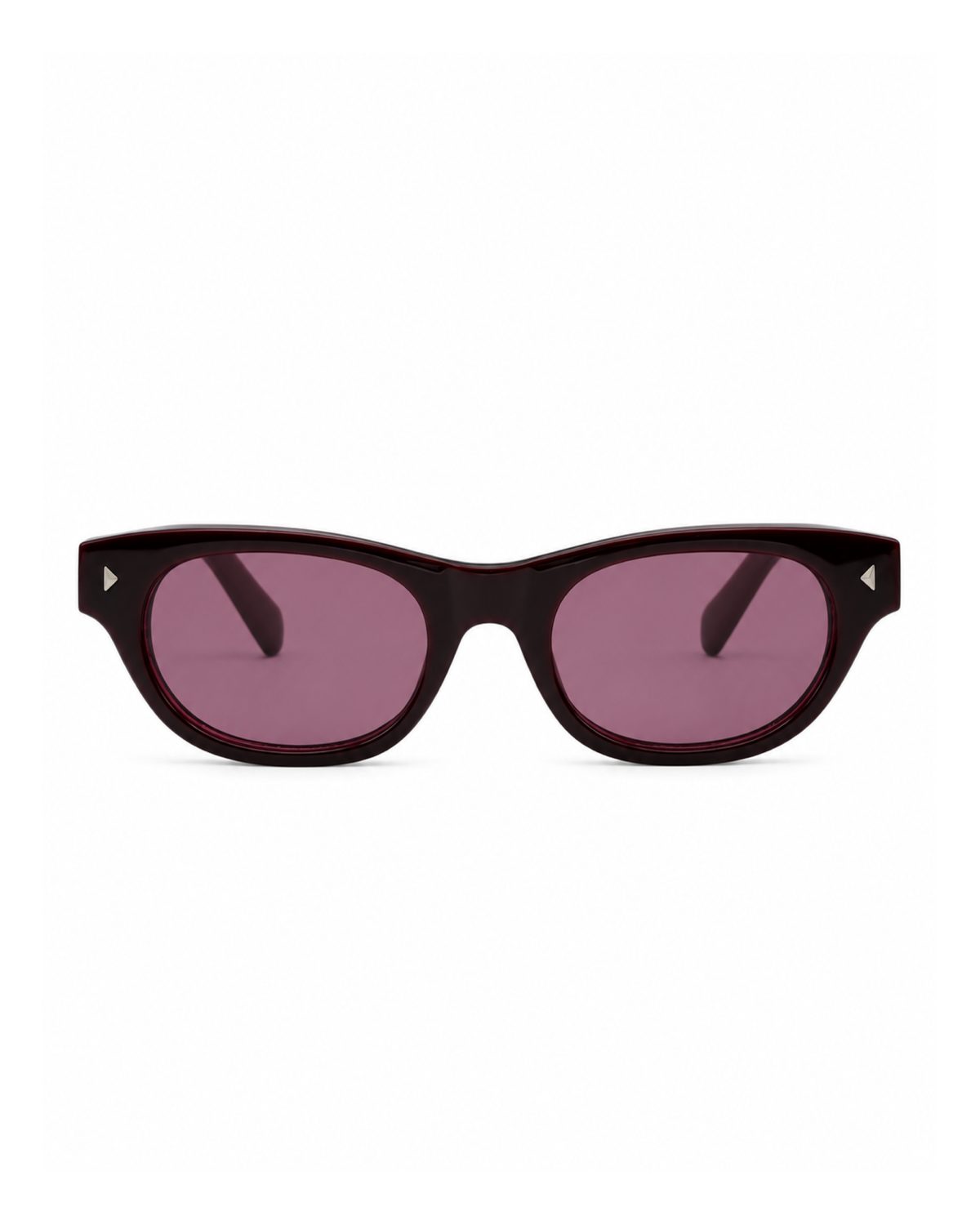 Occhiali da sole WORCESTER — Bordeaux con lenti rosse, vista frontale.