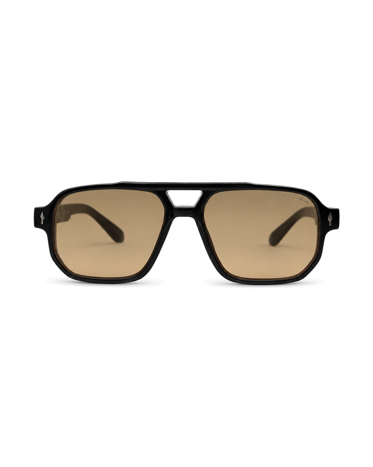 Occhiali da sole ANTIBES PL Nero con Lenti Beige, vista frontale su sfondo bianco