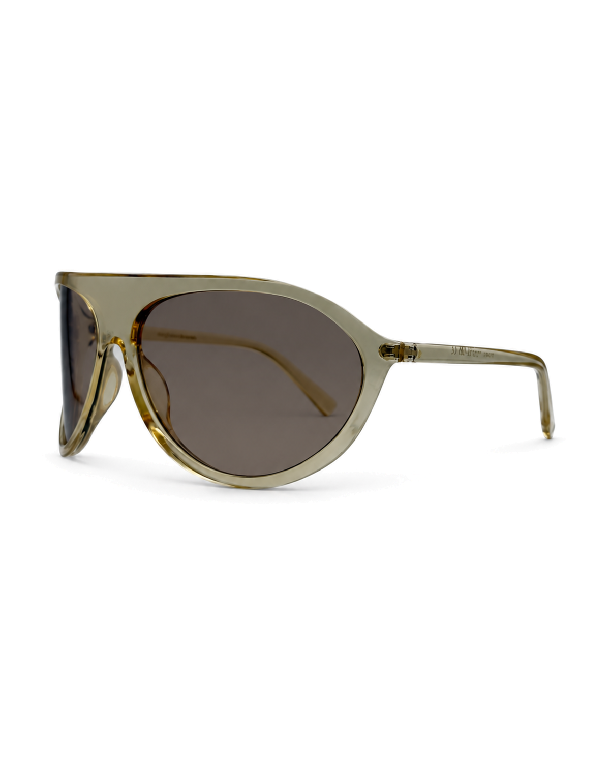 Occhiali da sole DUBAI, giallo trasparente con lenti beige, vista laterale