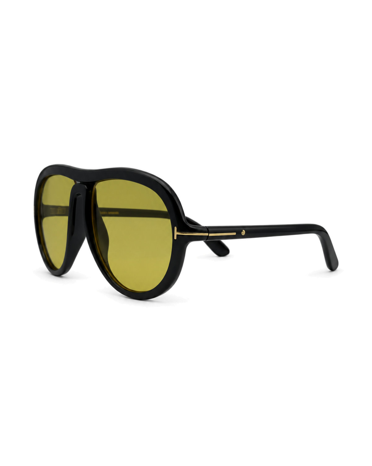 Occhiali da sole BANGKOK Nero con Lenti Gialle, vista laterale su sfondo bianco