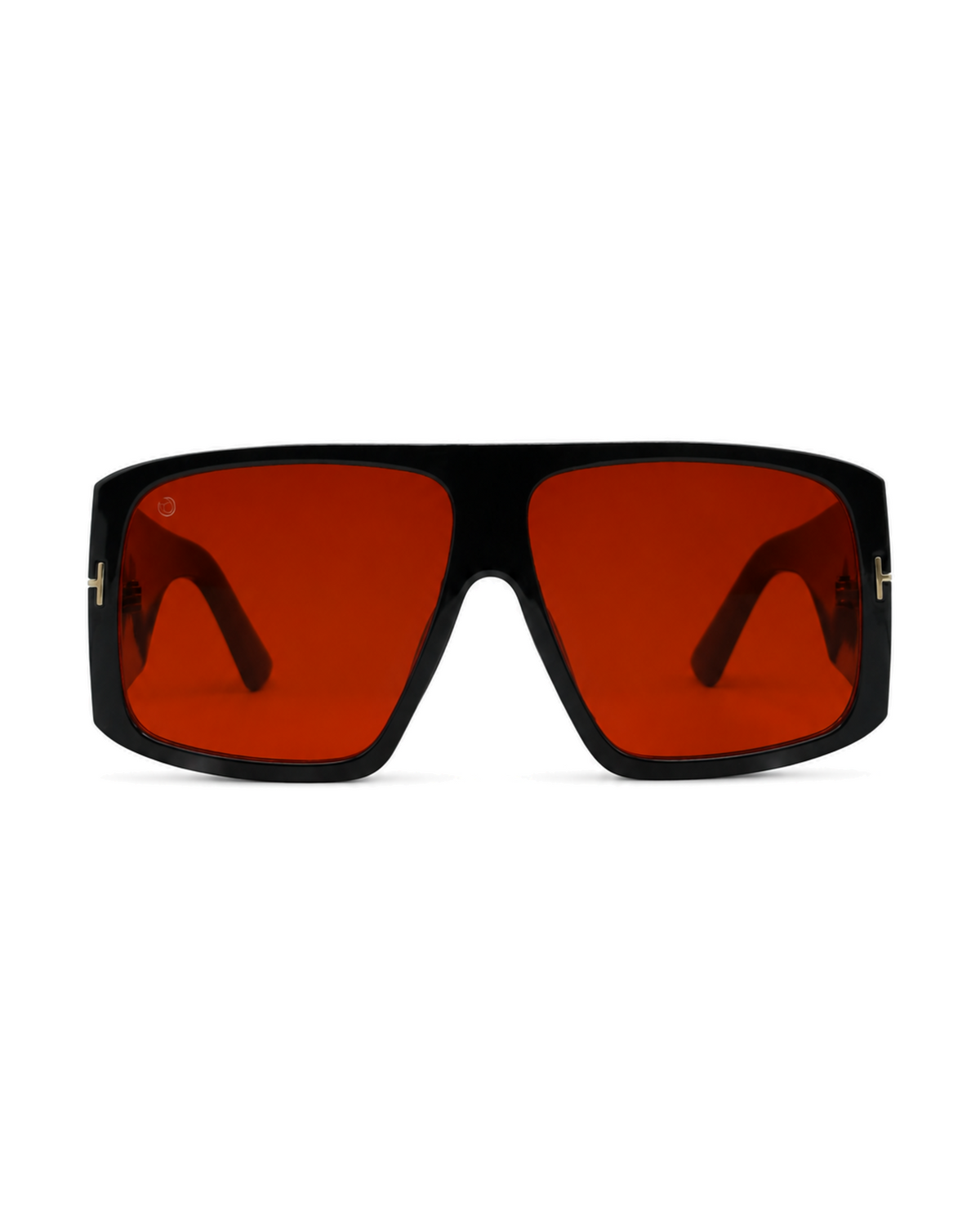 LAGOS – Nero con Lenti Rosse – vista frontale
