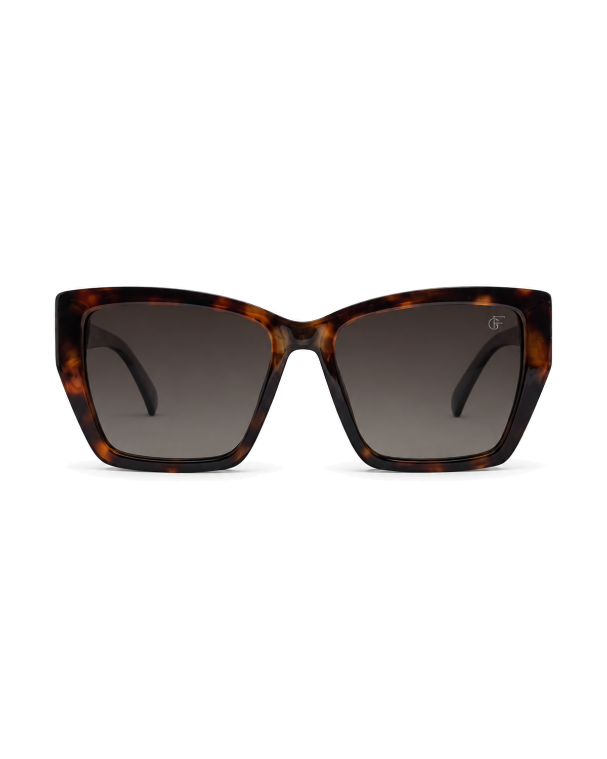 Occhiali da sole LEEDS, tartarugato marrone con lenti marroni sfumate, vista frontale.