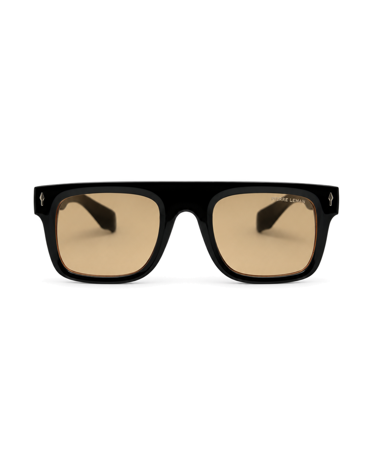 Occhiali da sole SAIGON PL, nero con lenti beige, vista frontale.